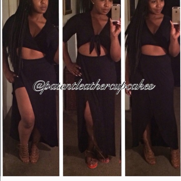 Tie front maxi dress