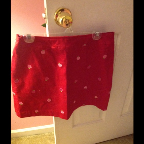 Lilly Pulitzer Apple Embroidered Skirt