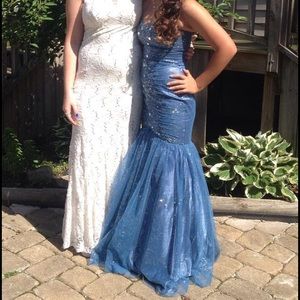 Blue Mermaid Prom Dress