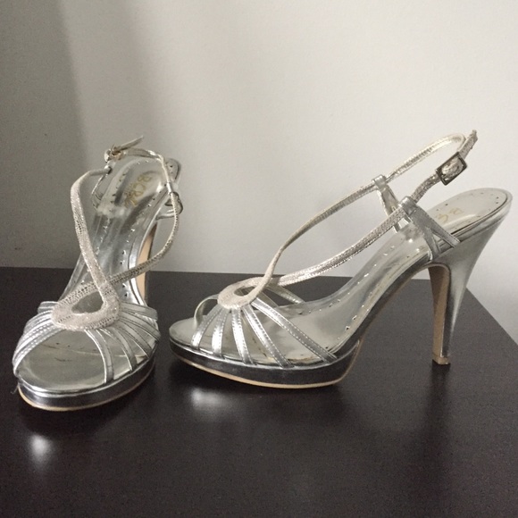 BCBG silver heels -- Worn Once