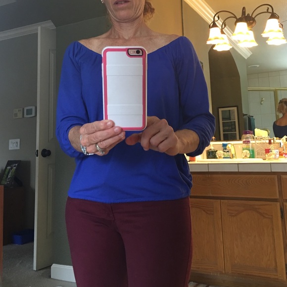 Sexy off the shoulder beautiful blue blouse - Picture 3 of 4