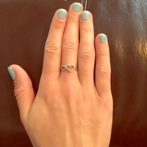 Sterling Silver 3 Heart Ring