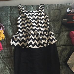 Black and white form fitting dress