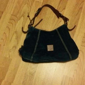 Dooney & Bourke Rich Blue Suede & Brown leather