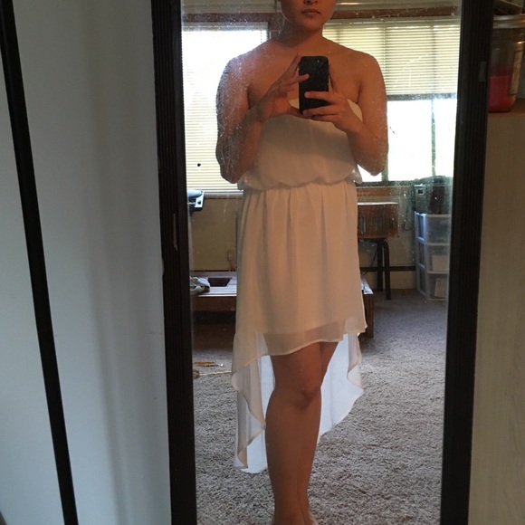 Francesca's Collection white hi-low mini dress