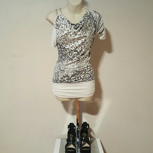 Addictive  Tops - Metallic Cheetah Print Tunic
