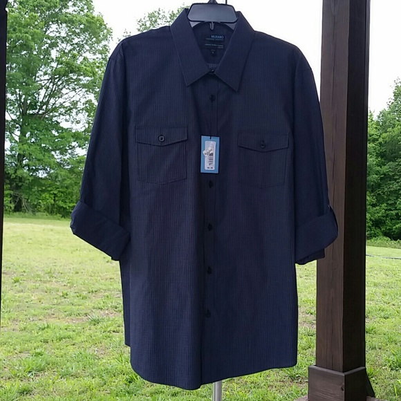 MURANO Slim Fit Rolled-Tab Sleeve Shirt
