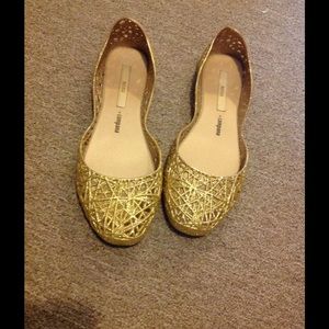 Melissa Campana Zig Zag flats in Gold size 7
