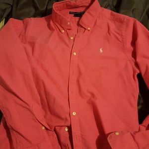 Pink  button up polo shirt