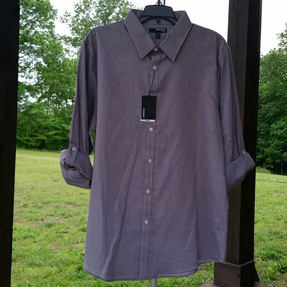 MURANO Slim Fit Rolled-Tab Sleeve Shirt
