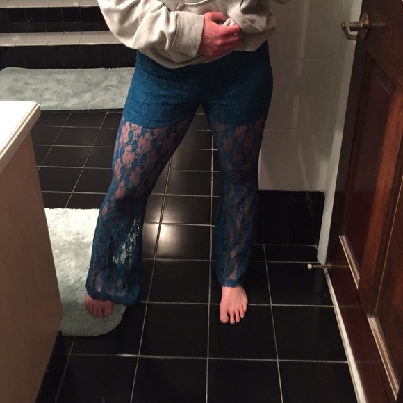 BDG turquoise lace pants with straight leg