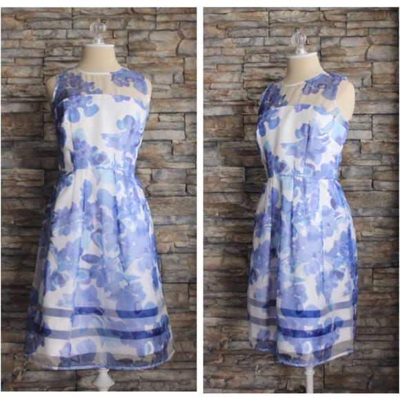 NWT Taylor Silk Organza Dress Floral Print - Picture 3 of 4
