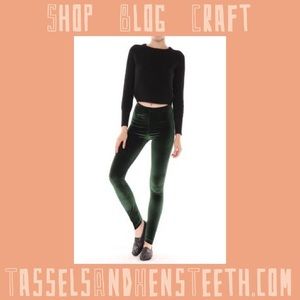 American Apparel Stretch Velvet Legging Olive M