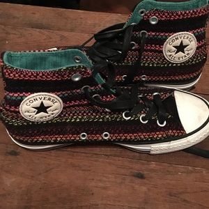 Sweater material high top converse