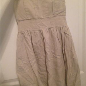 Tan strapless dress