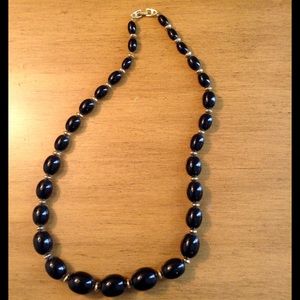 Vintage Black & Gold Beaded Necklace