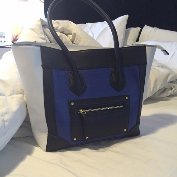 Color block tote bag