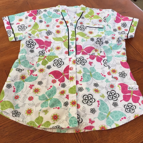 Butterfly scrub top