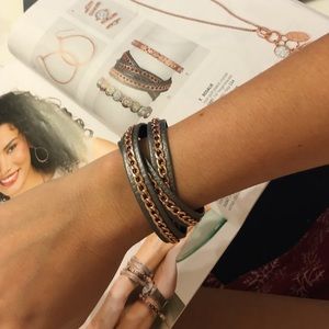 On the edge rose gold tone bracelet