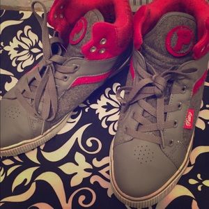 High top sneakers pink and grey