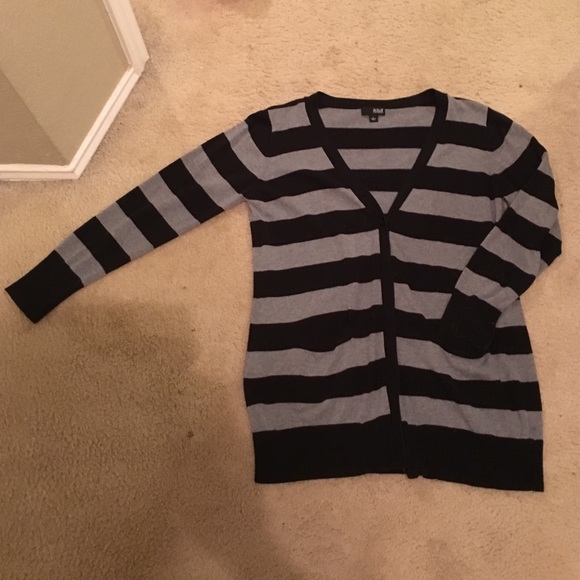 Black and gray stripped cardigan