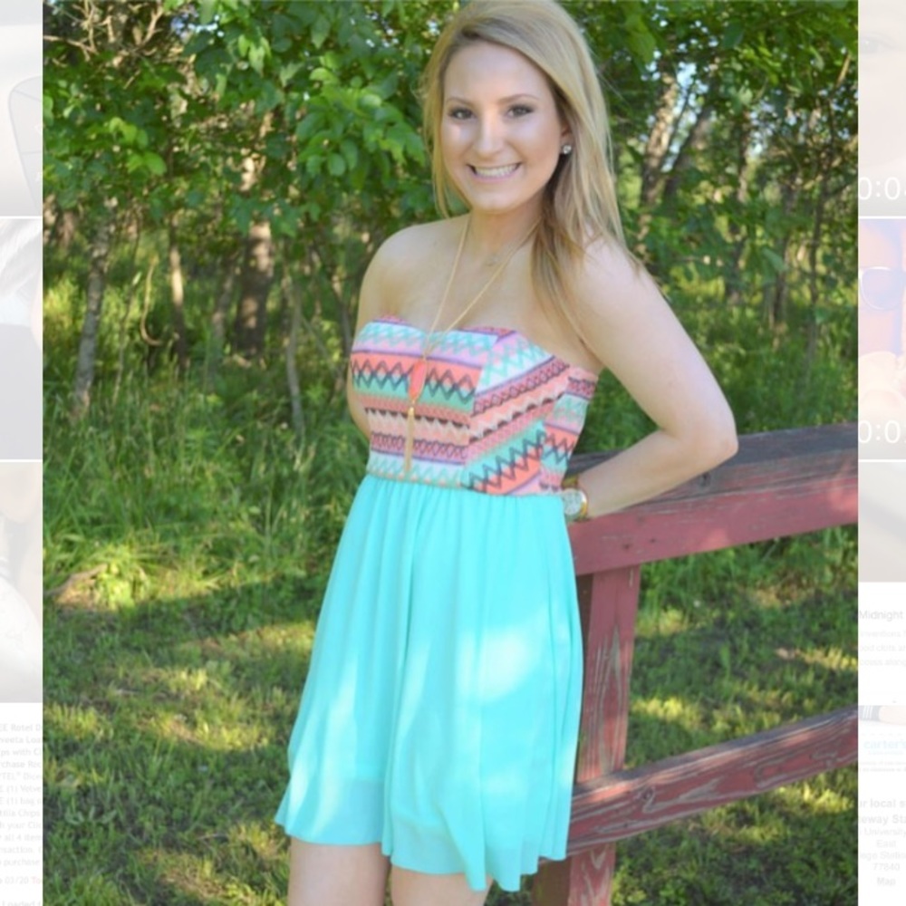 SALE Mint Embroidery Dress