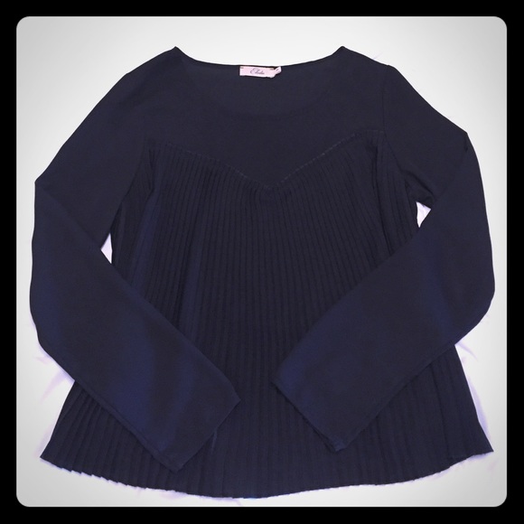Black pleated blouse size medium