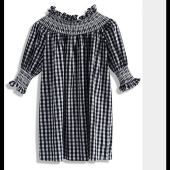 Chicwish Honey Gingham off-the-shoulder tunic