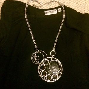 Silver black chunky statement necklace Galaxy