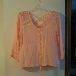 Peasant top with split back