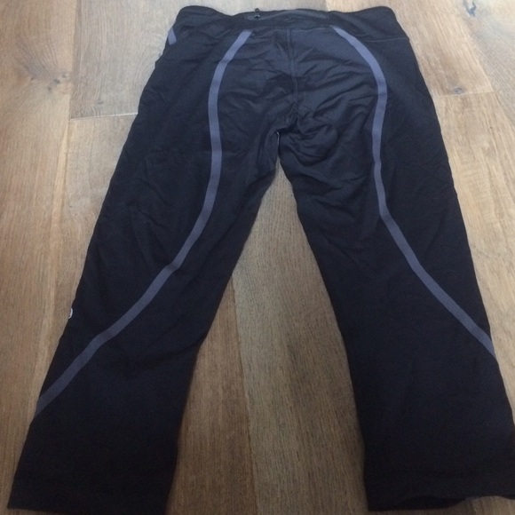 Black with grey stripes on back of tights