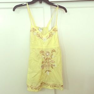 Embroidered Yellow Summer Tank