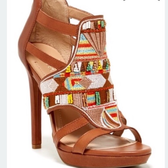 Bcbgeneration embroidered leather sandal.