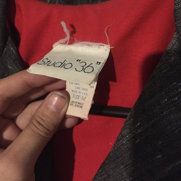 Vintage Gray & Red 1970's Shirt Dress - Picture 3 of 8