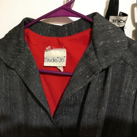 Vintage Gray & Red 1970's Shirt Dress - Picture 7 of 8