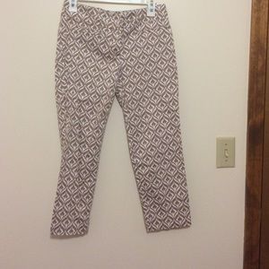 Cream and white Capri pants