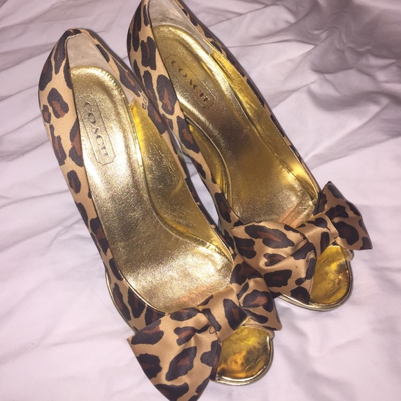 Coach cheetah heels - Picture 1 of 4