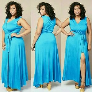 Turquoise Maxi Wrap Dress