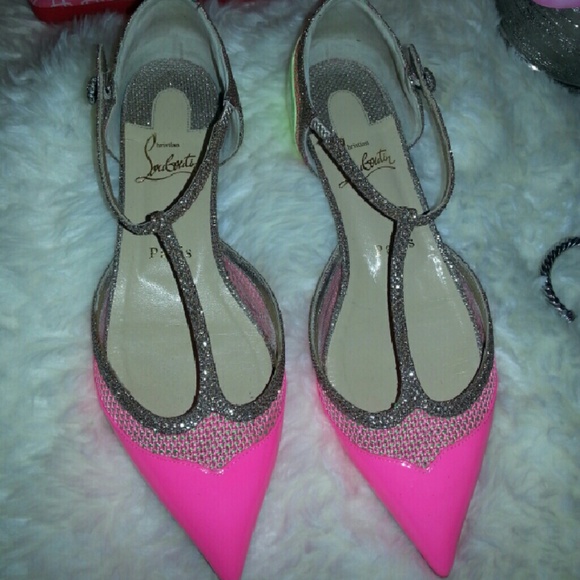 Christian Louboutin Mrs.Early Flat Patent/Glitter