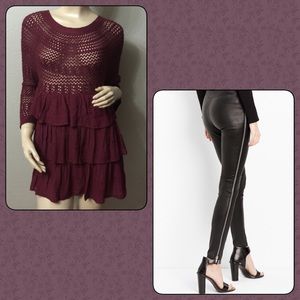 ❗️ SALE ❗️❤️Burgundy Crochet-Ruffle Top❤️