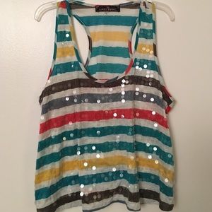 Almost Famous Clear Sequence Tank Top