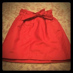 Banana Republic red high waisted belted skirt