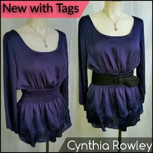 Flaw Sale NEW Smocked Waist Layered Top - M