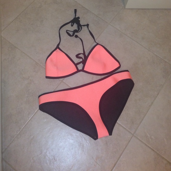 Orange Triangl neoprene swim set "Chloe"