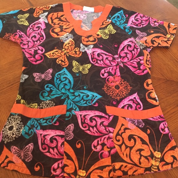 Butterfly scrub top