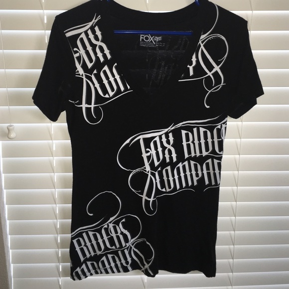 Fox black V neck