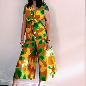 Vintage deadstock 1960's culotte jumpsuit