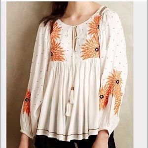 Anthropologie Floreat Austral Peasant Blouse
