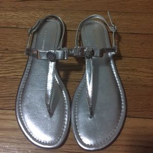 Brand new silver BCBG sandals