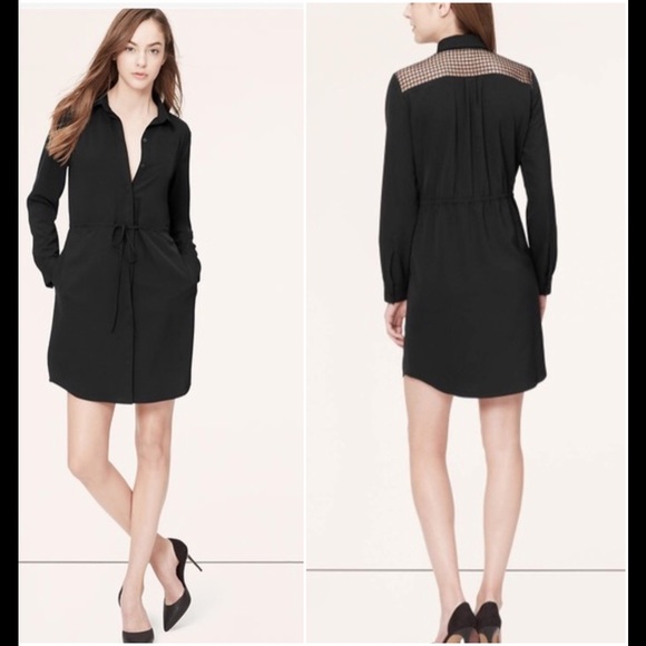 LOFT Caged Black Utility Dress - Picture 1 of 4